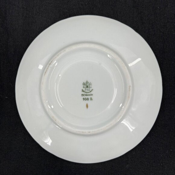 Bing & Grondahl B&G Kjobenhavn Denmark Porcelain Cups Saucers Yellow Set of 2 - Picture 4 of 10